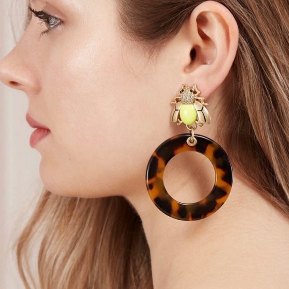 Stella & Dot [V] 2-in-1🐝Buzz Thrill Hoops Bumblebee Earrings - Picture 11 of 16